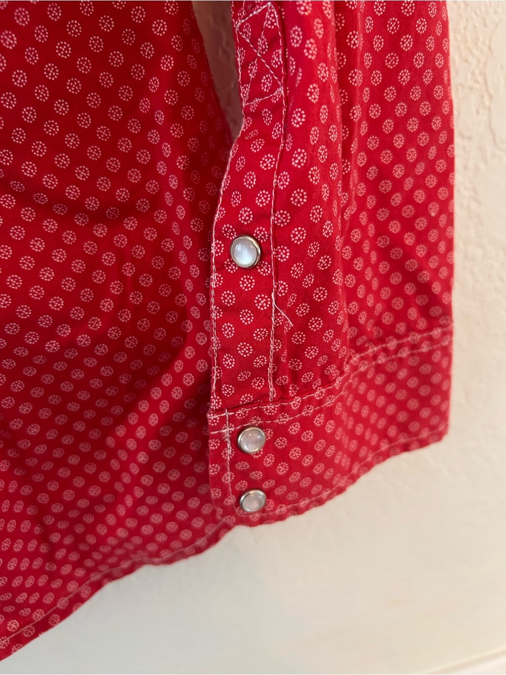 Daniel Rainn Red Button-Front Shirt with White Dot Print - Picture 3 of 5